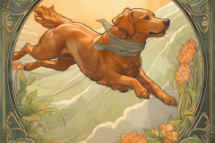 Mulewa_a_dog_jump_art_nouveau_4a74f27e-c9da-4b4d-a7ab-39e0b7eba61a