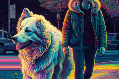 Mulewa_a_psychadelic_picture_of_a_man_on_a_walk_with_his_samoye_52824e84-0d49-4d94-9a91-b17ed023bf09