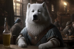 Mulewa_anthropomorph_a_samoyed_as_barceeper_in_a_medi_taver_2469a0ec-21c1-4c30-b60d-c73ff248b5f3