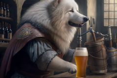 Mulewa_anthropomorph_a_samoyed_as_barceeper_in_a_medi_taver_2d0c9419-9851-4b99-888a-010f553f9c64