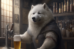 Mulewa_anthropomorph_a_samoyed_as_barceeper_in_a_medi_taver_67fb3967-e83d-457a-8066-73f662bff4a2
