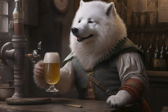 Mulewa_anthropomorph_a_samoyed_as_barceeper_in_a_medi_taver_96f99555-e135-4561-a6f2-1b9a1797e752