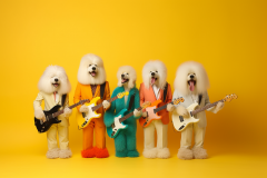 Mulewa_happy_samojed_rock_band_anthropomorphic_vibrant_colors_g_d6c61e58-73c8-414c-b3f6-aa0ad3a228d2