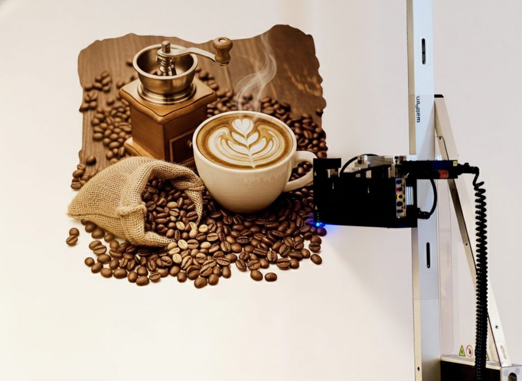 Wanddrucker druckt Kunstmotiv auf Innenwand – WandKunst-KI